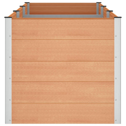 vidaXL Garden Raised Bed Brown 300 x 100 x 91 cm WPC and Aluminium 4