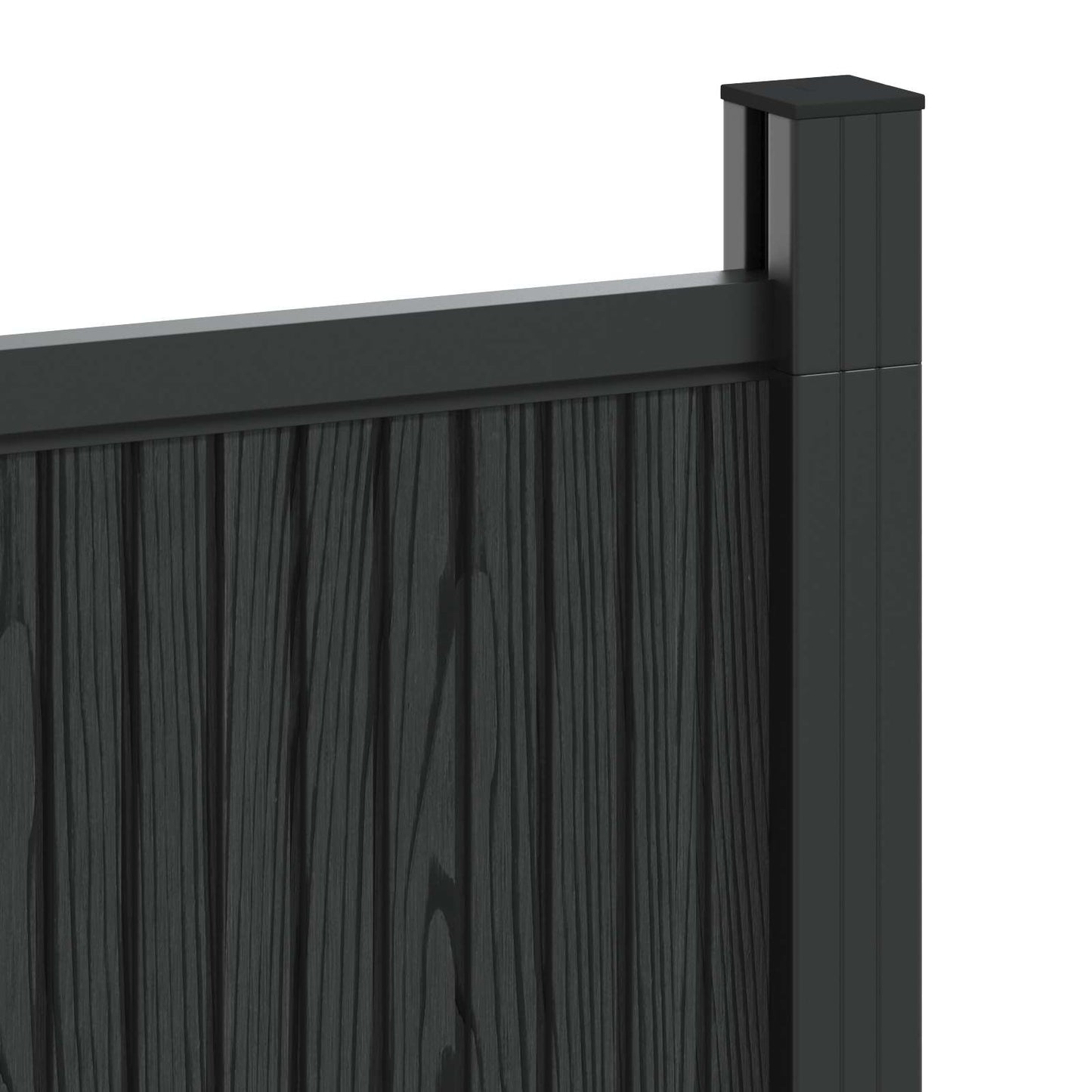 vidaXL Fence Panel WPC and Aluminium Black 5