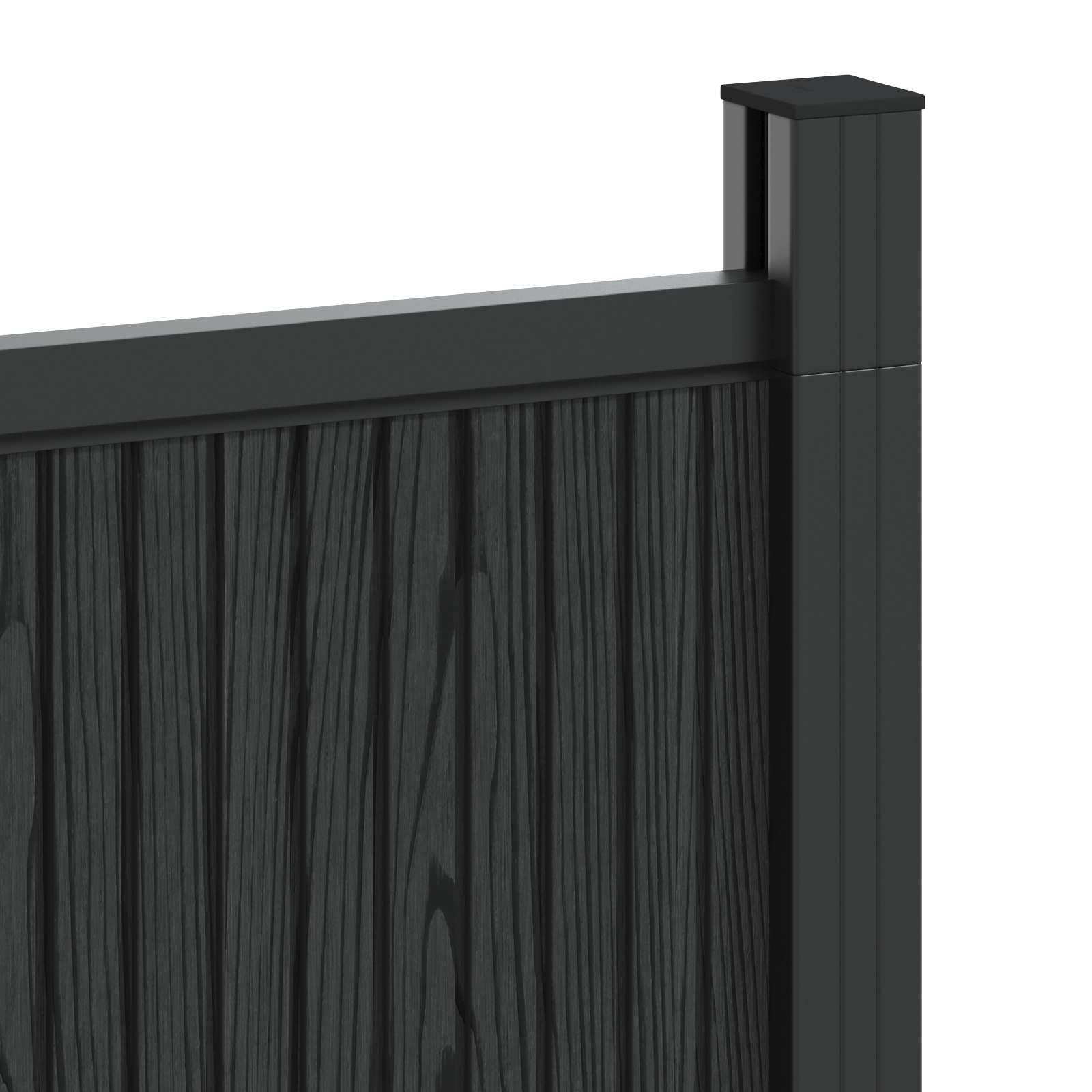 vidaXL Fence Panel WPC and Aluminium Black 5