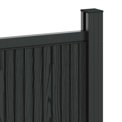 vidaXL Fence Panel WPC and Aluminium Black 5