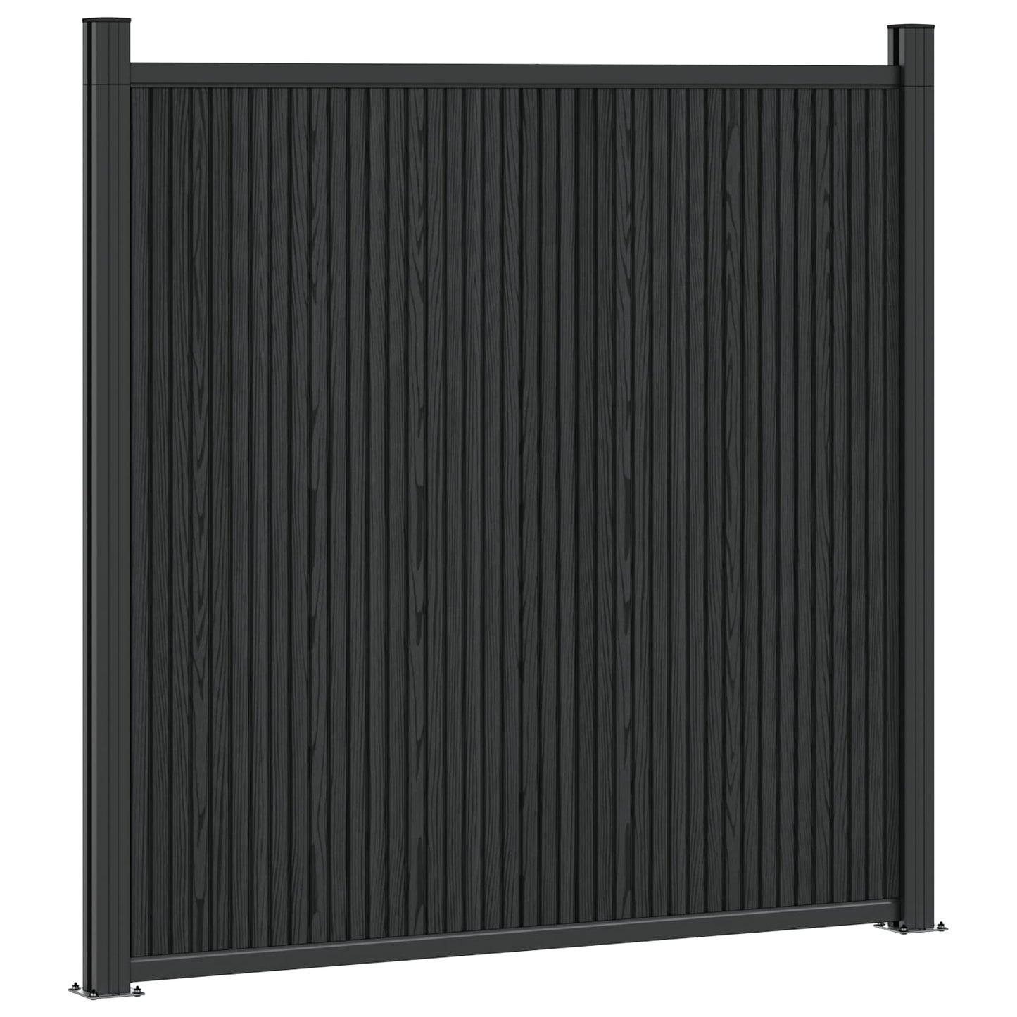 vidaXL Fence Panel WPC and Aluminium Black 2