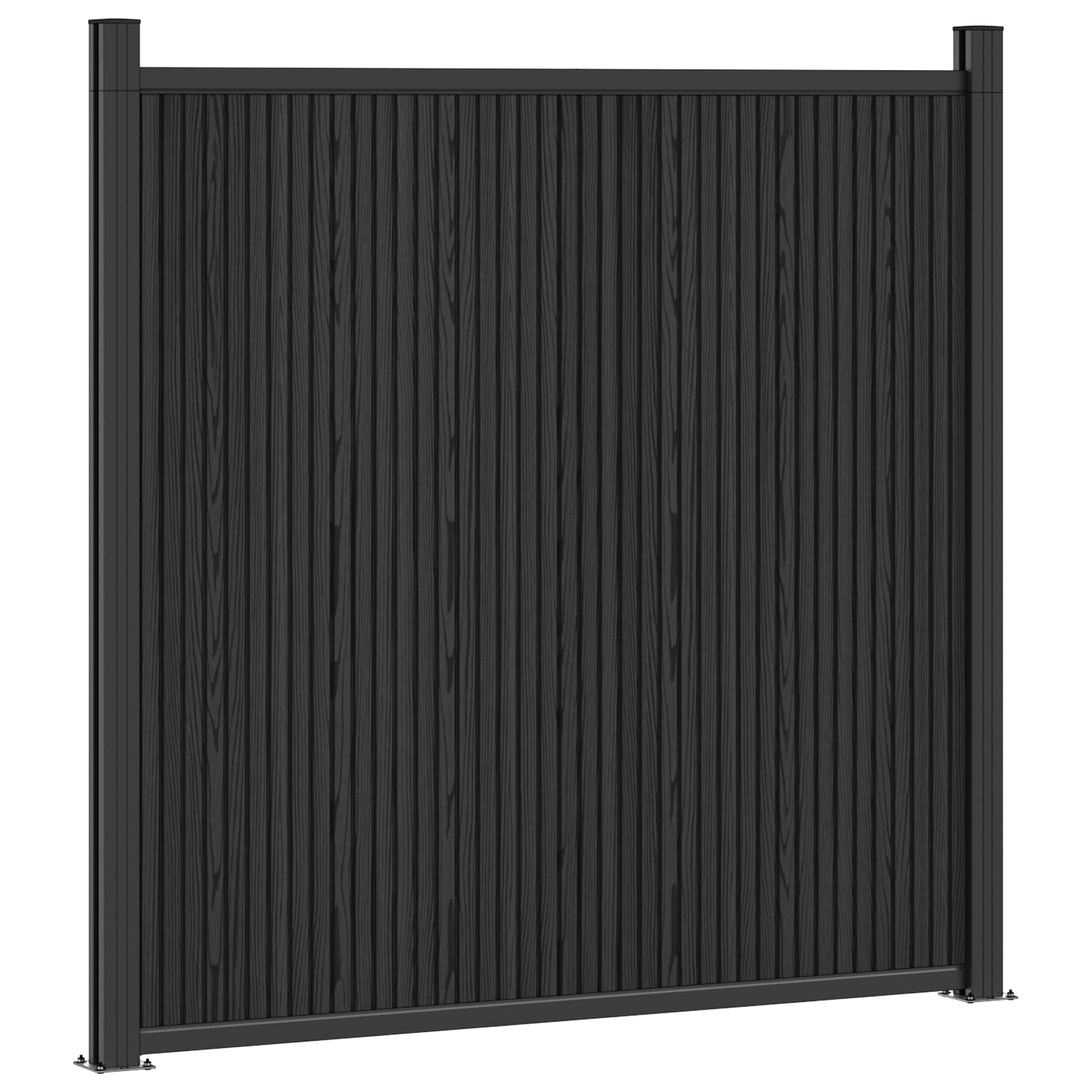 vidaXL Fence Panel WPC and Aluminium Black 2