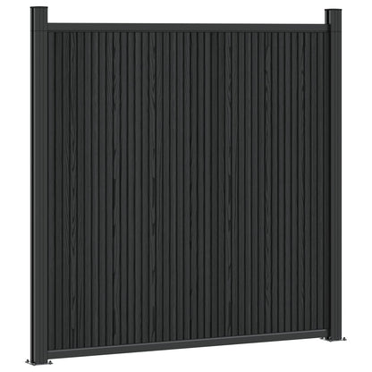 vidaXL Fence Panel WPC and Aluminium Black 2
