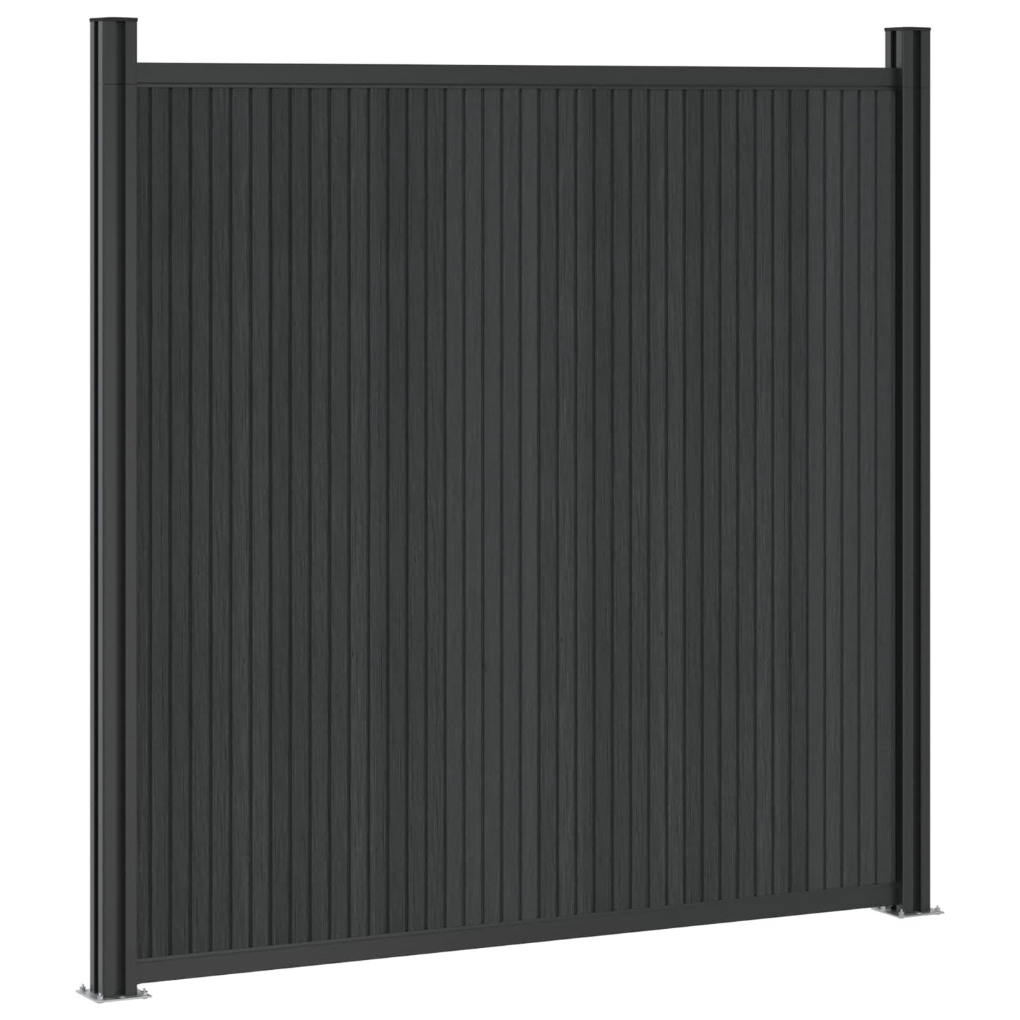 vidaXL Fence Panel WPC and Aluminium Black 4