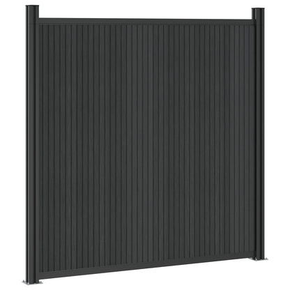 vidaXL Fence Panel WPC and Aluminium Black 4