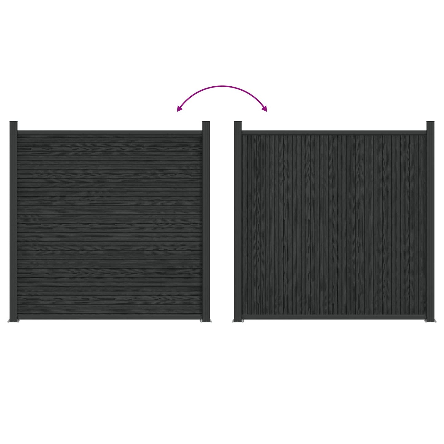 vidaXL Fence Panel WPC and Aluminium Black 6