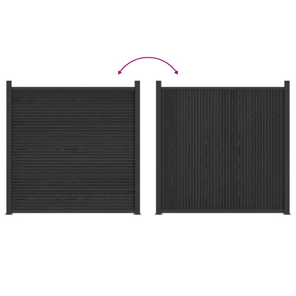 vidaXL Fence Panel WPC and Aluminium Black 6