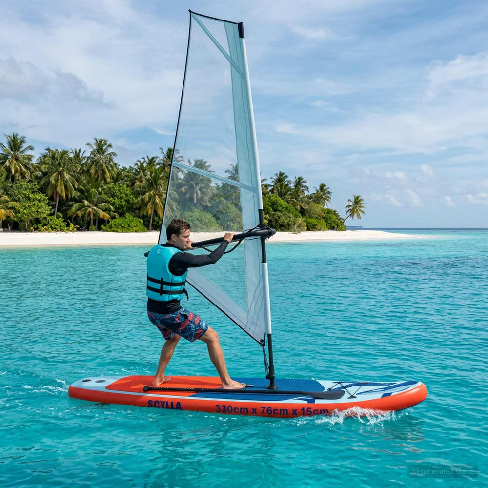 vidaXL Inflatable SUP Board with Sail SCYLLA 330 x 76 x 15 cm Blue