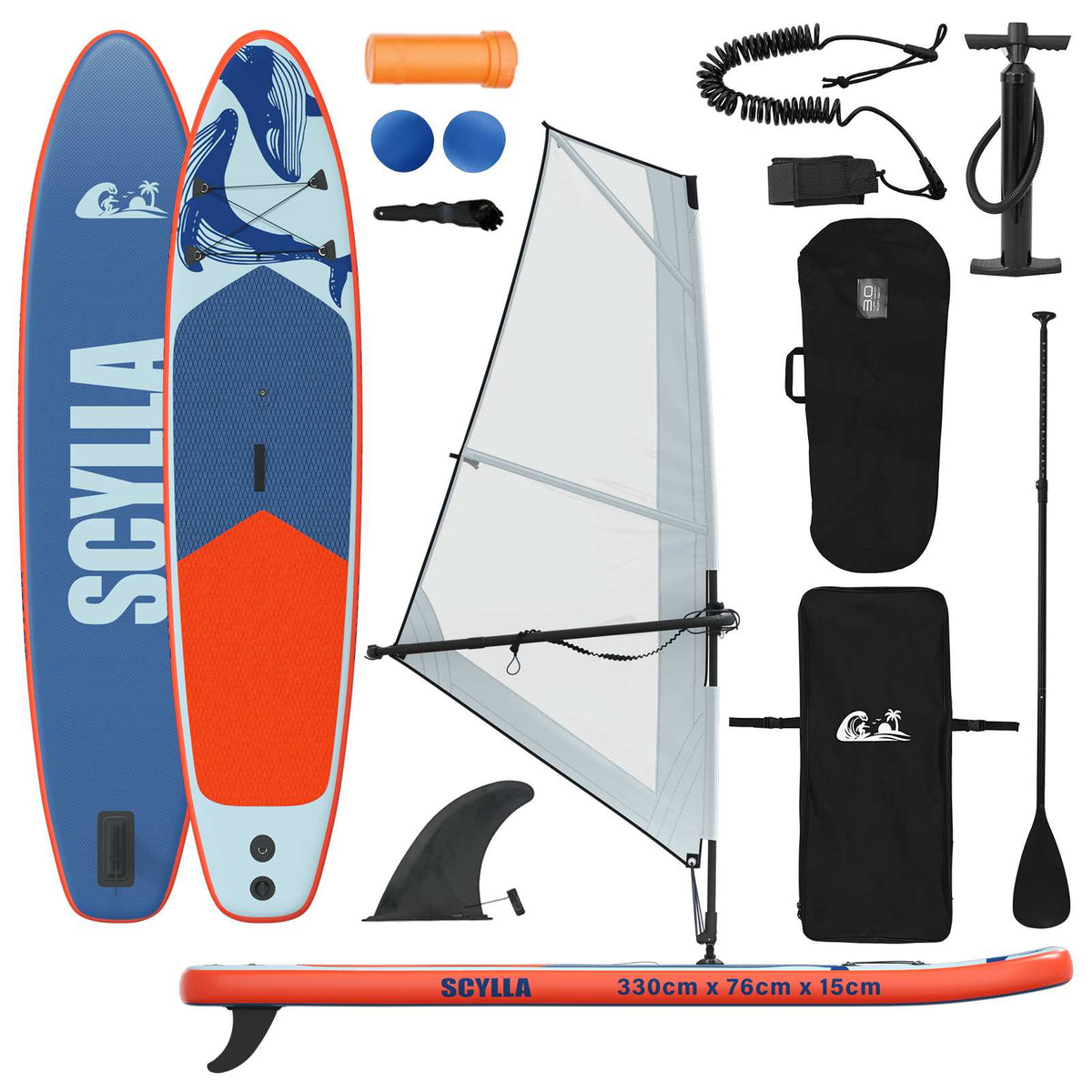 vidaXL Inflatable SUP Board with Sail SCYLLA 330 x 76 x 15 cm Blue 2