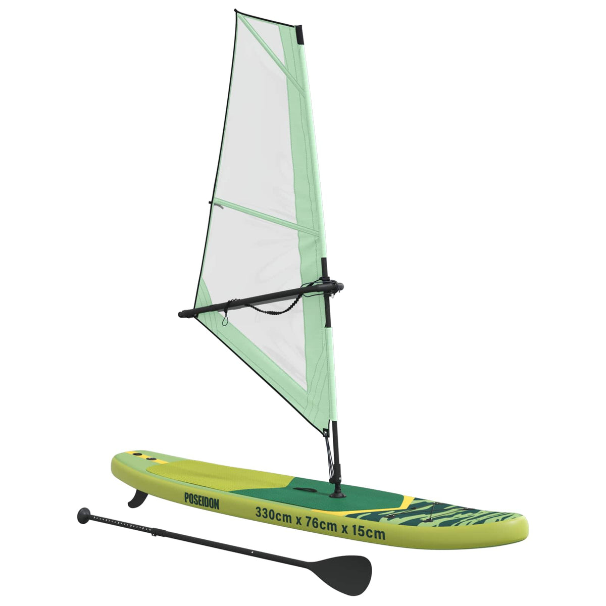 vidaXL Inflatable SUP Board with Sail POSEIDON 330 x 76 x 15 cm Green 3
