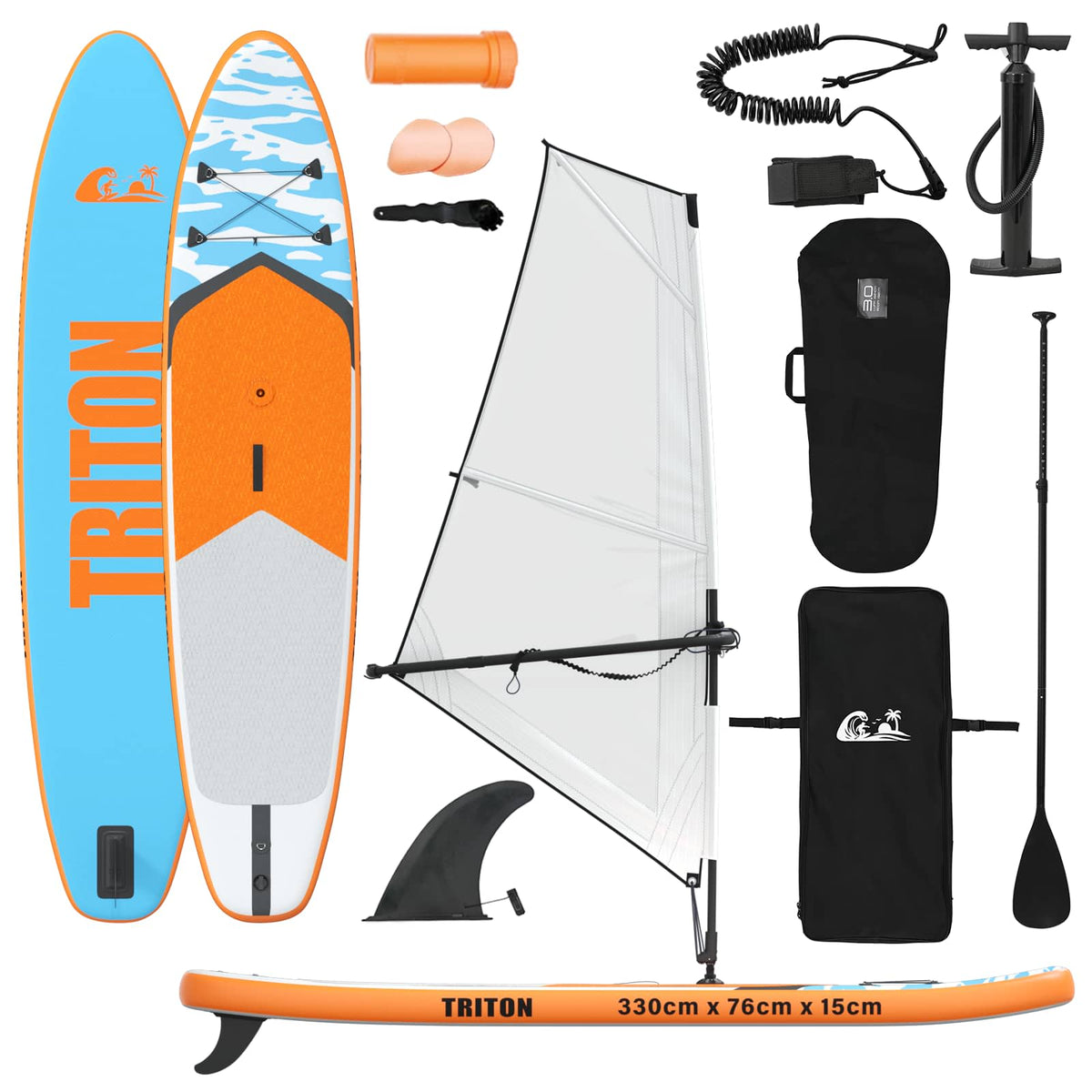 vidaXL Inflatable SUP Board with Sail TRITON 330 x 76 x 15 cm Blue 2