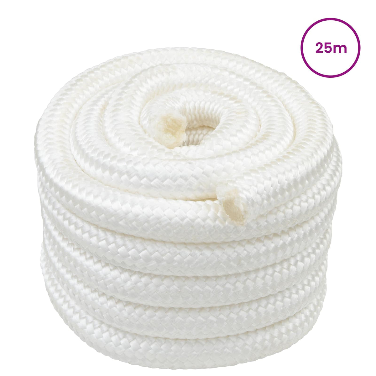 Boat Rope Full Polypropylene Length 25 m White 30 mm