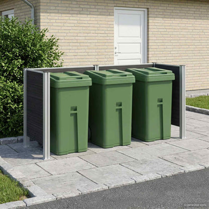 vidaXL Garbage Bin Fence Grey 237 x 85 x 115 cm Aluminium and WPC 1