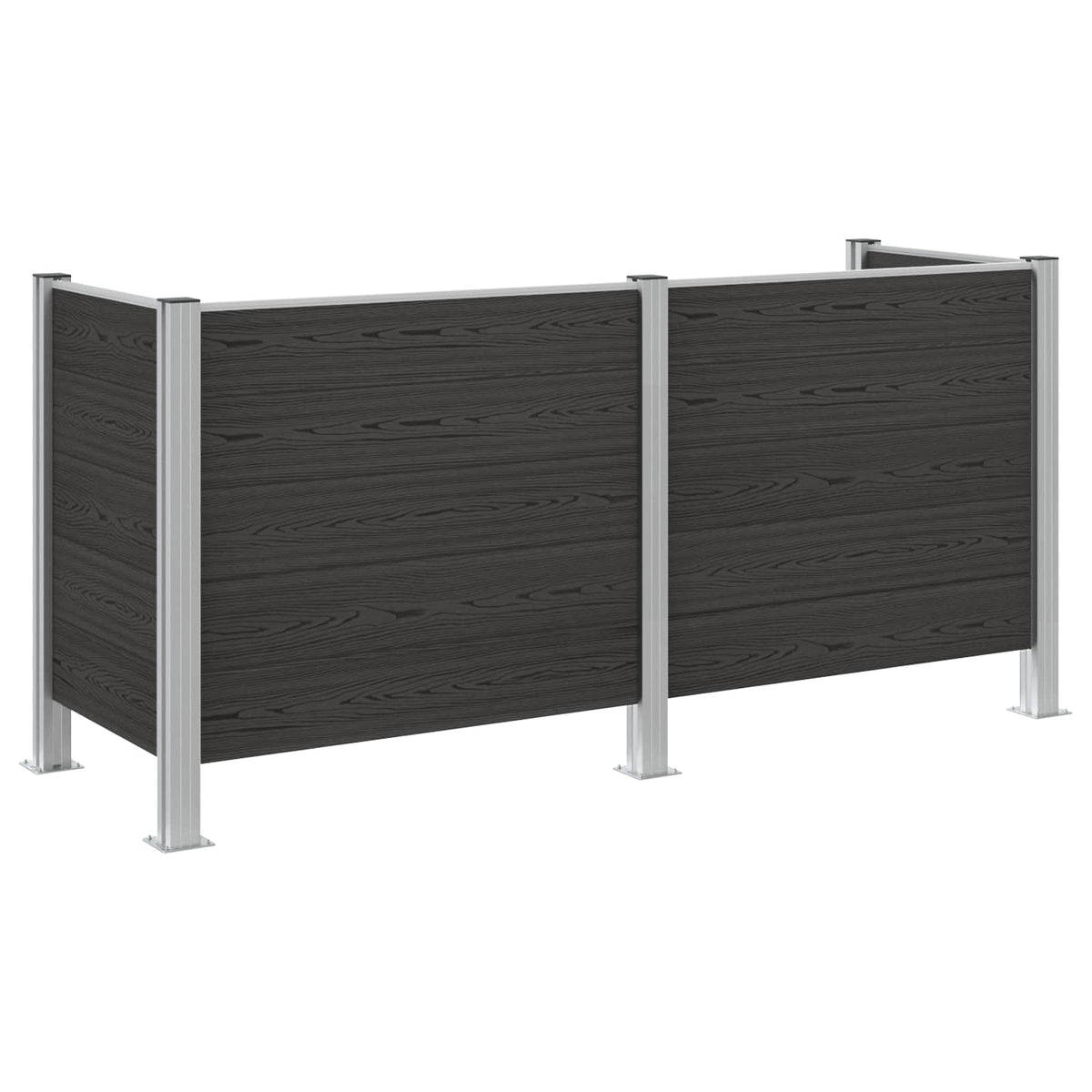 vidaXL Garbage Bin Fence Grey 237 x 85 x 115 cm Aluminium and WPC 2