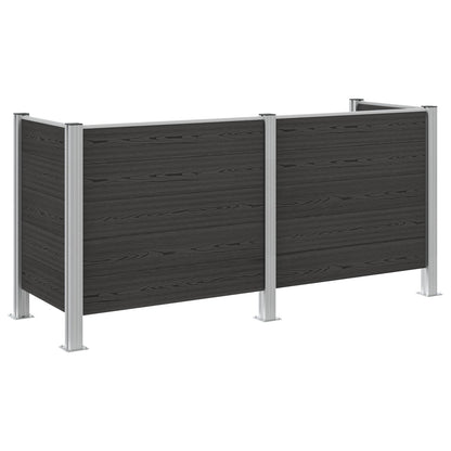 vidaXL Garbage Bin Fence Grey 237 x 85 x 115 cm Aluminium and WPC 2