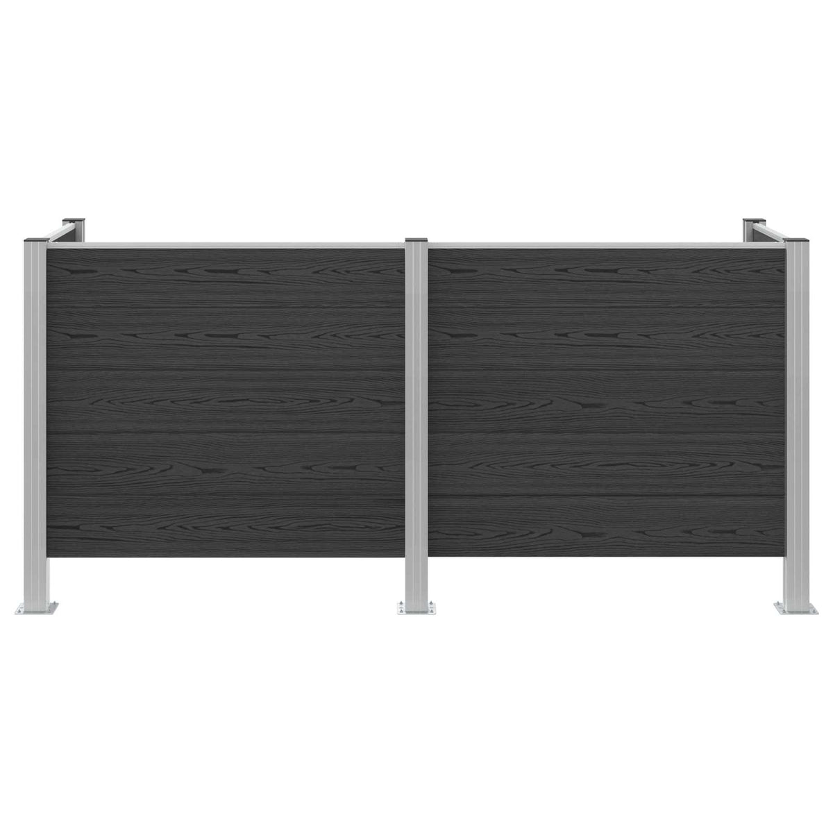 vidaXL Garbage Bin Fence Grey 237 x 85 x 115 cm Aluminium and WPC 4