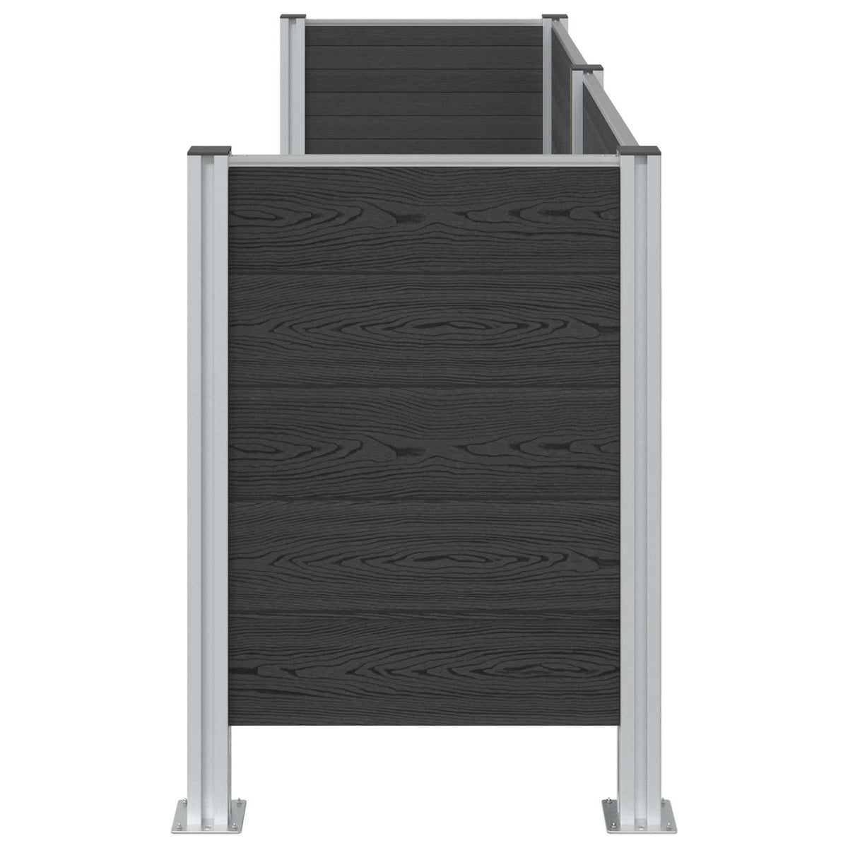 vidaXL Garbage Bin Fence Grey 237 x 85 x 115 cm Aluminium and WPC 5
