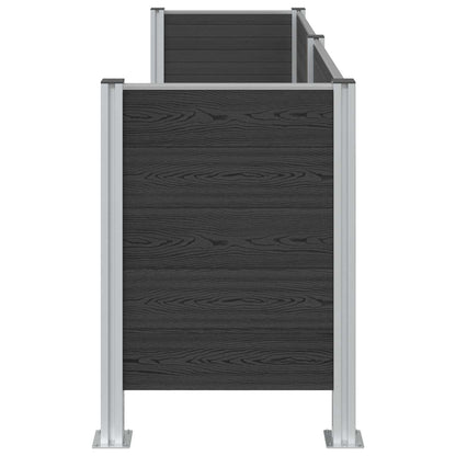 vidaXL Garbage Bin Fence Grey 237 x 85 x 115 cm Aluminium and WPC 5