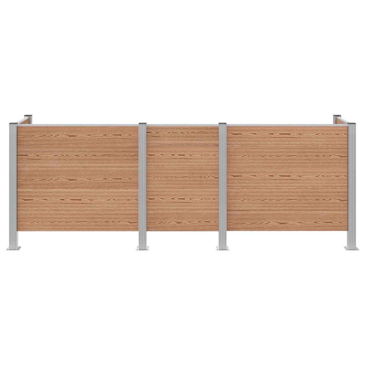 vidaXL Garbage Bin Fence Brown 315 x 85 x 115 cm Aluminium and WPC 4