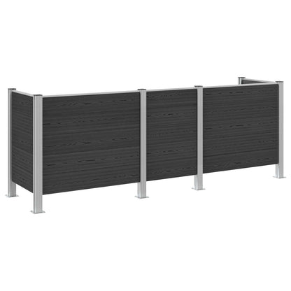 vidaXL Garbage Bin Fence Grey 315 x 85 x 115 cm Aluminium and WPC 2