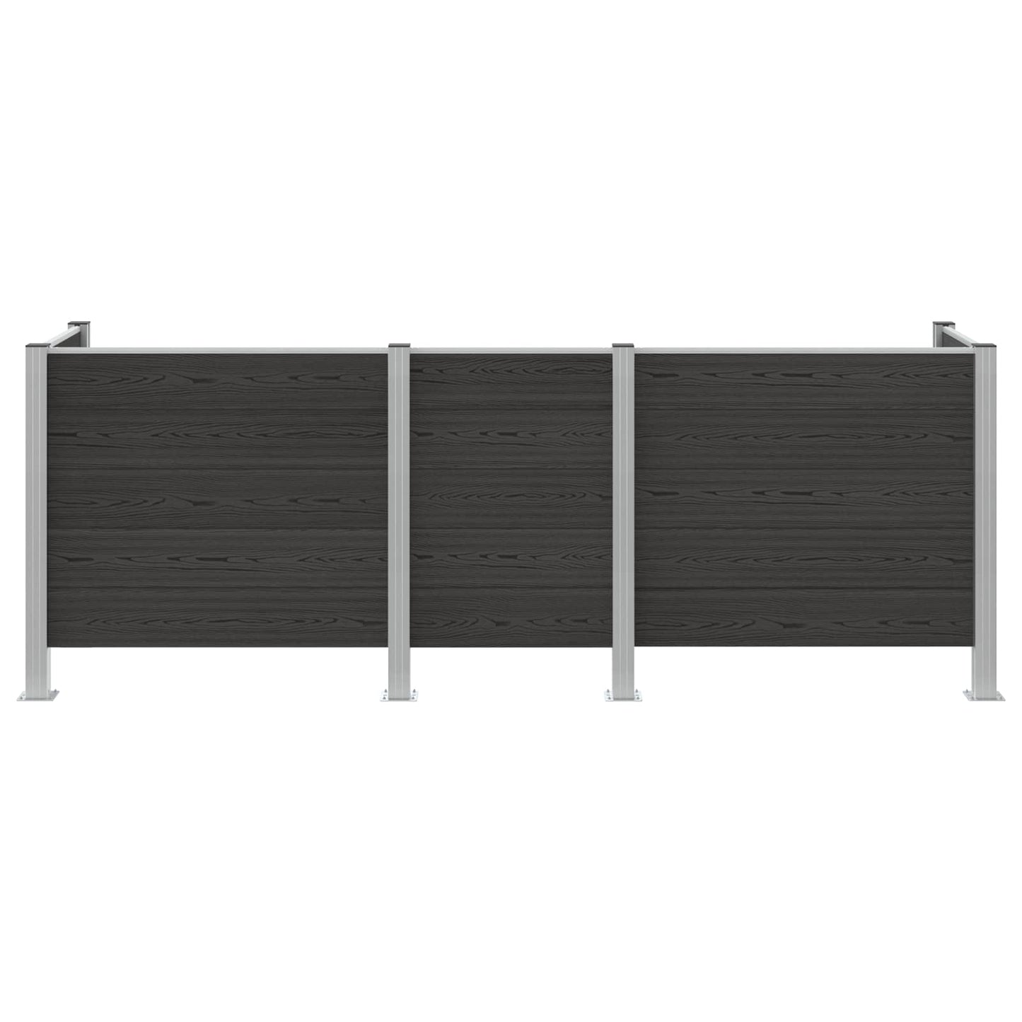 vidaXL Garbage Bin Fence Grey 315 x 85 x 115 cm Aluminium and WPC 4