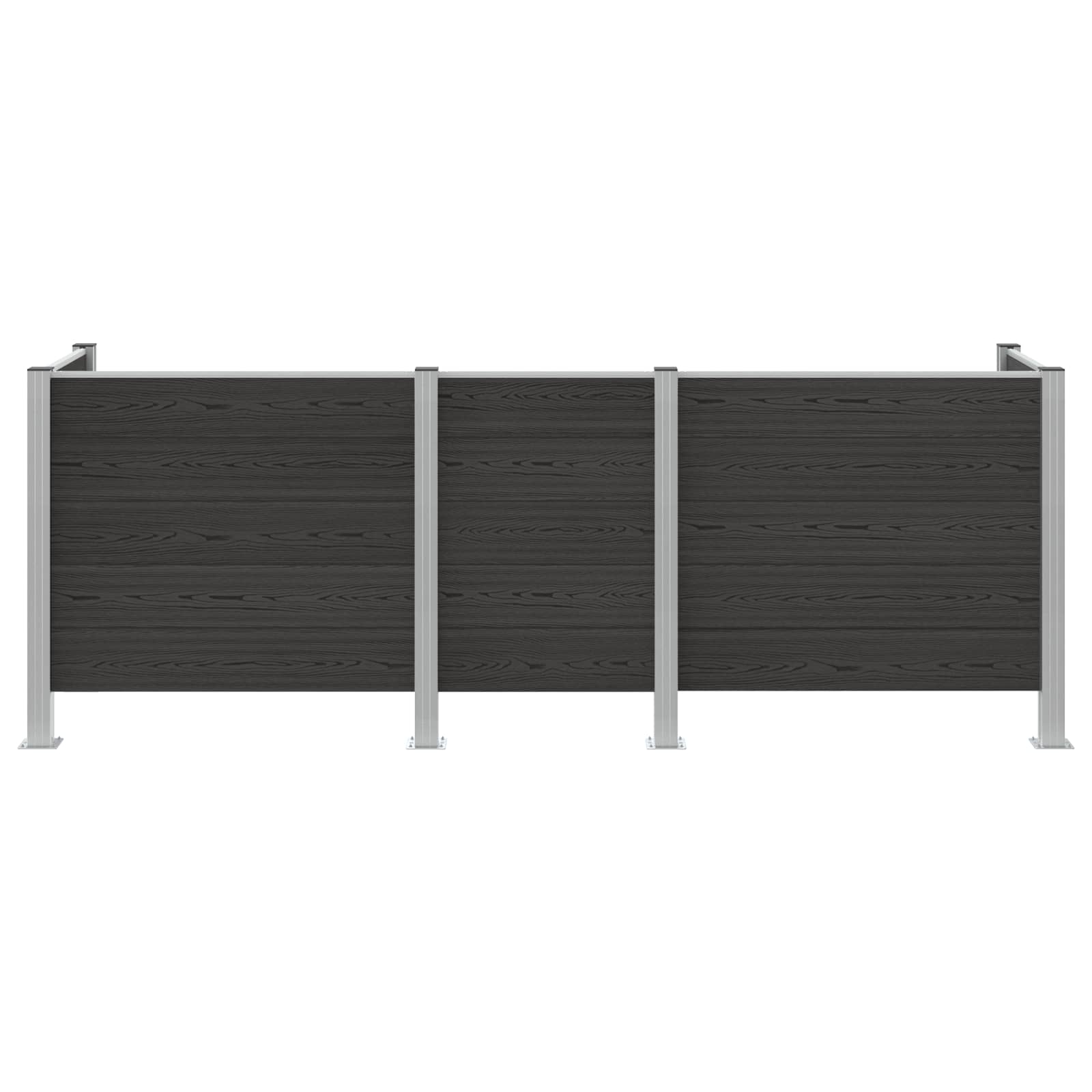 vidaXL Garbage Bin Fence Grey 315 x 85 x 115 cm Aluminium and WPC 4