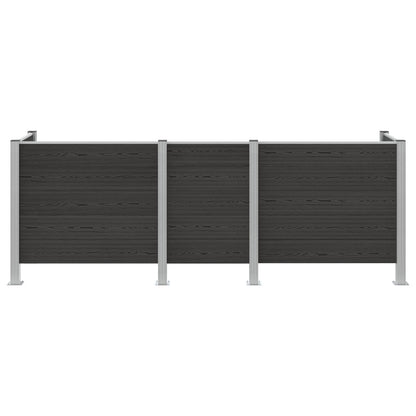 vidaXL Garbage Bin Fence Grey 315 x 85 x 115 cm Aluminium and WPC 4