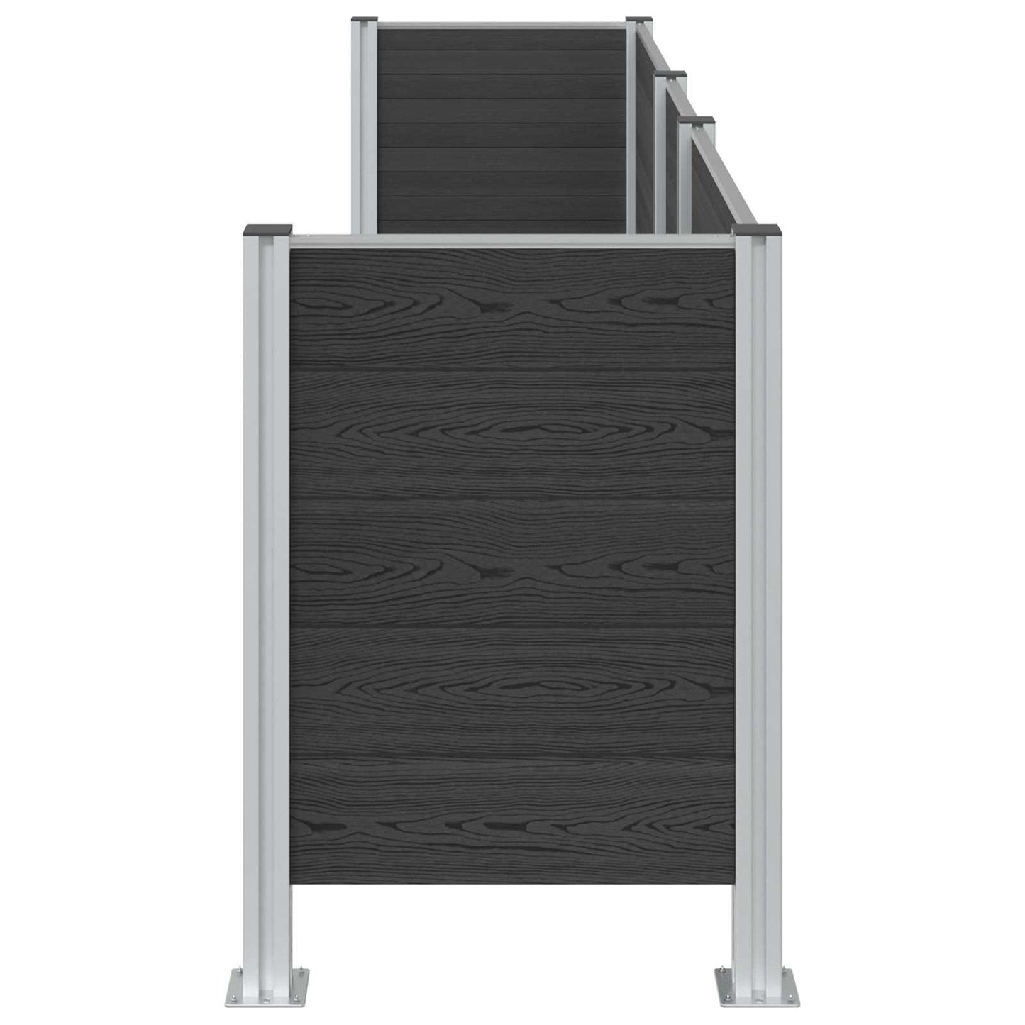 vidaXL Garbage Bin Fence Grey 315 x 85 x 115 cm Aluminium and WPC 5