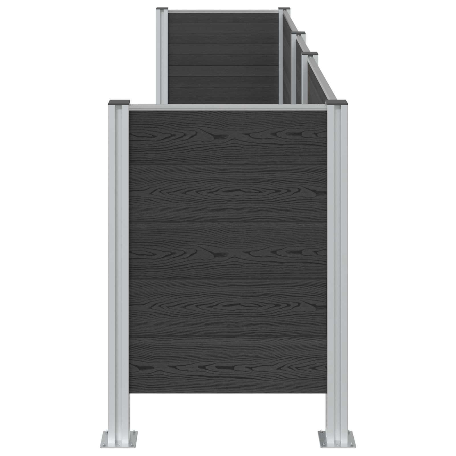 vidaXL Garbage Bin Fence Grey 315 x 85 x 115 cm Aluminium and WPC 5