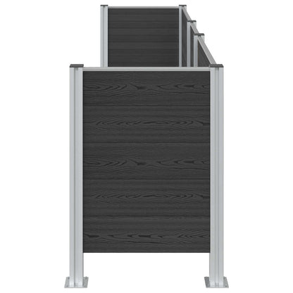 vidaXL Garbage Bin Fence Grey 315 x 85 x 115 cm Aluminium and WPC 5