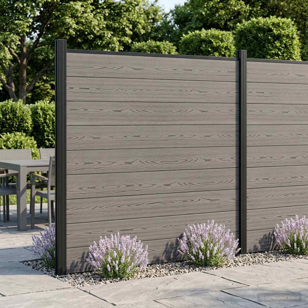 vidaXL Fence Set 526 x 186 cm WPC and Aluminium Grey 1