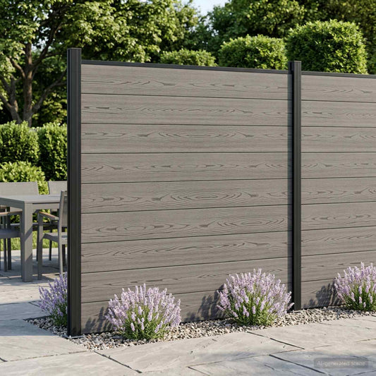vidaXL Fence Set 1564 x 186 cm WPC and Aluminium Grey 1