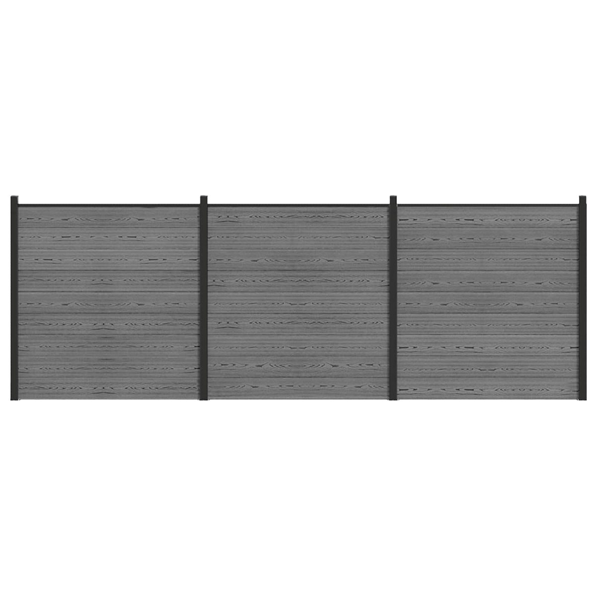 vidaXL Fence Set 526 x 186 cm WPC and Aluminium Grey 2