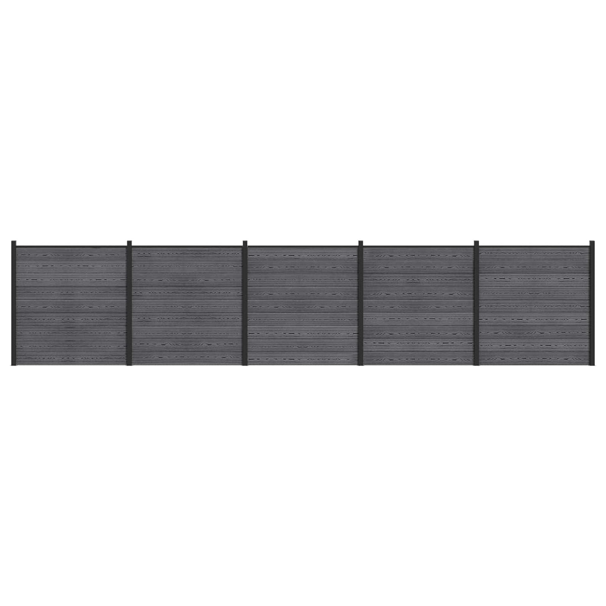 vidaXL Fence Set 5 pcs 872 x 186 cm WPC and Aluminium Grey 2
