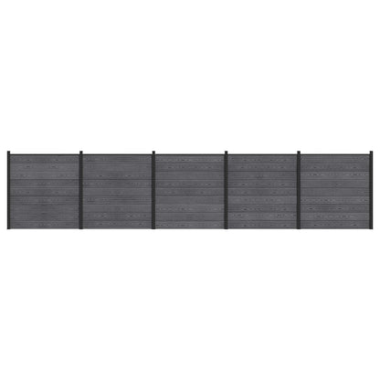 vidaXL Fence Set 5 pcs 872 x 186 cm WPC and Aluminium Grey 2