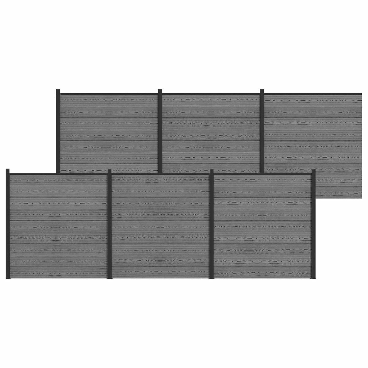vidaXL Fence Set 1045 x 186 cm WPC and Aluminium Grey 2