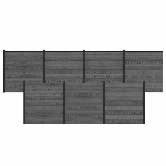 vidaXL Fence Set 7 pcs 1218 x 186 cm WPC and Aluminium Grey 2