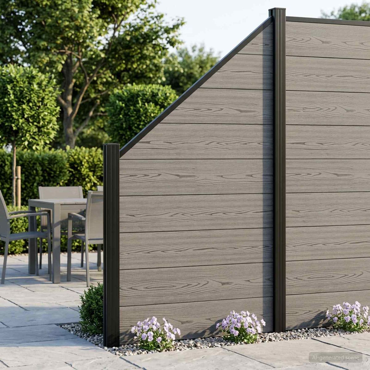 vidaXL Fence Set 619 x 186 cm WPC and Aluminium Grey 1