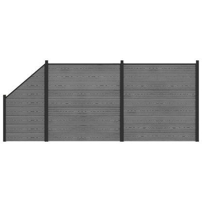 vidaXL Fence Set 446 x 186 cm WPC and Aluminium Grey 2