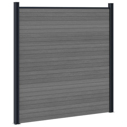 vidaXL Fence Set 446 x 186 cm WPC and Aluminium Grey 4