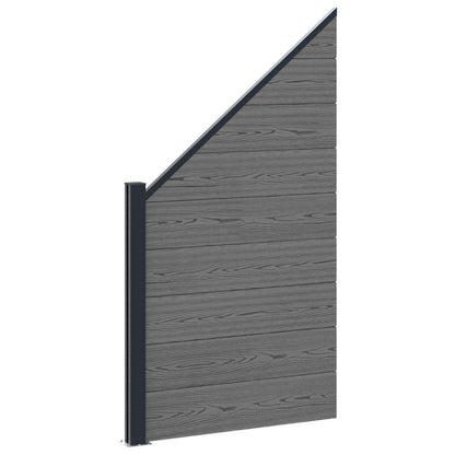 vidaXL Fence Set 619 x 186 cm WPC and Aluminium Grey 5