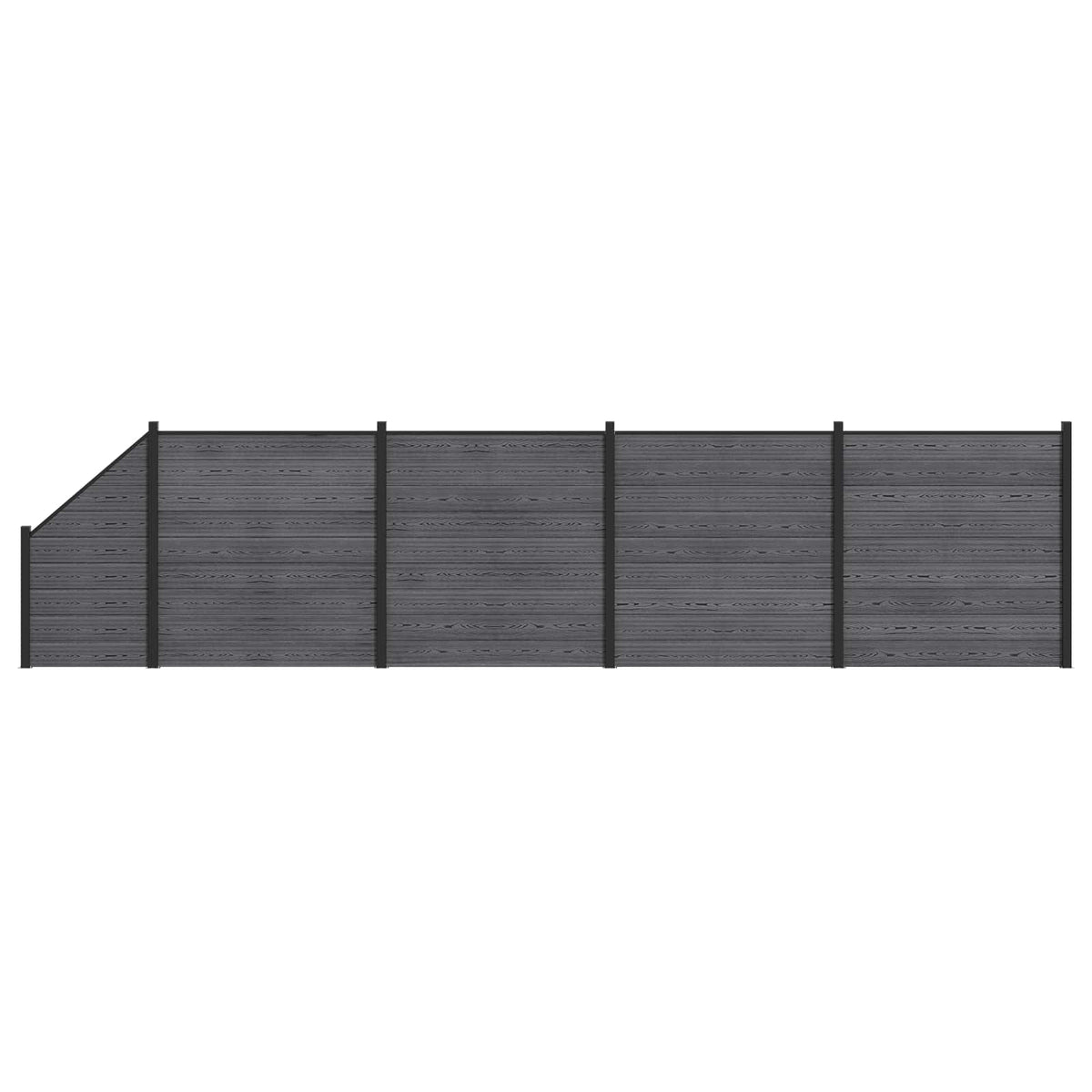 vidaXL Fence Set 5 pcs 792 x 186 cm WPC and Aluminium Grey 2