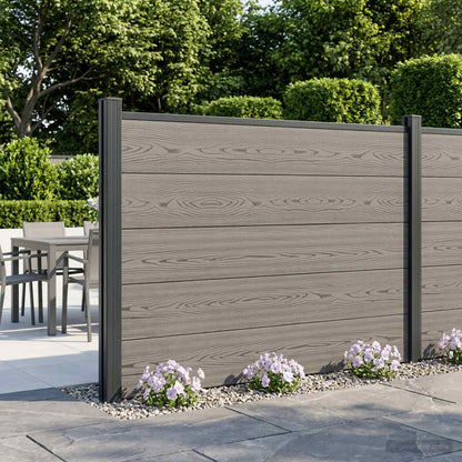 vidaXL Garden Fence WPC 353x106 cm Grey