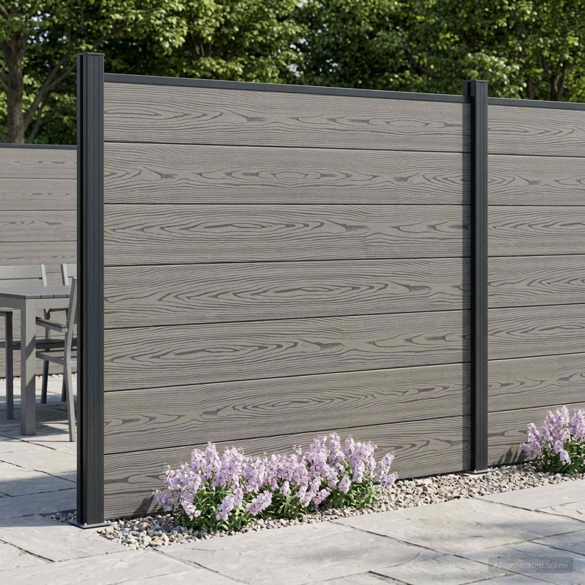 vidaXL Fence Panel WPC 180x146 cm Grey