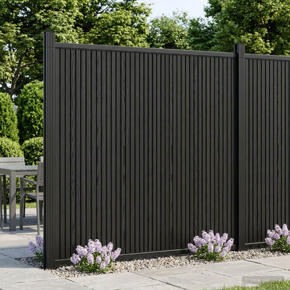 vidaXL Fence Panel 4 pcs 705 x 186.5 cm WPC and Aluminium Black 1