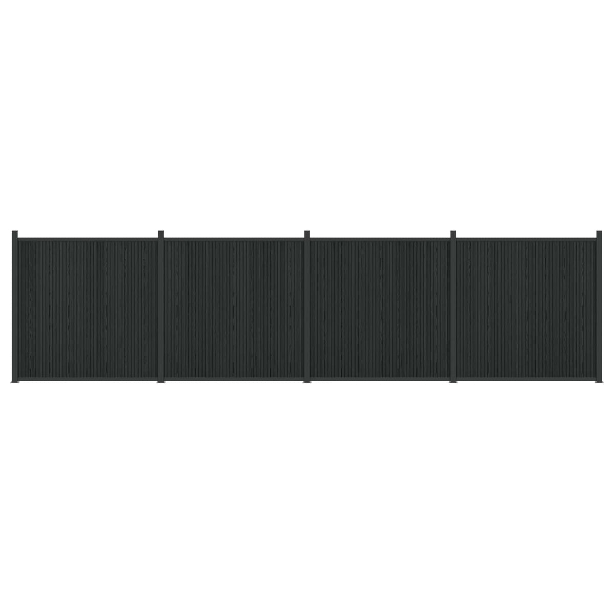 vidaXL Fence Panel 4 pcs 705 x 186.5 cm WPC and Aluminium Black 2