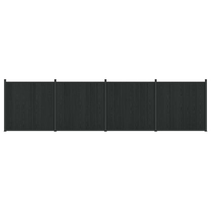 vidaXL Fence Panel 4 pcs 705 x 186.5 cm WPC and Aluminium Black 2