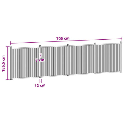 vidaXL Fence Panel 4 pcs 705 x 186.5 cm WPC and Aluminium Black 6