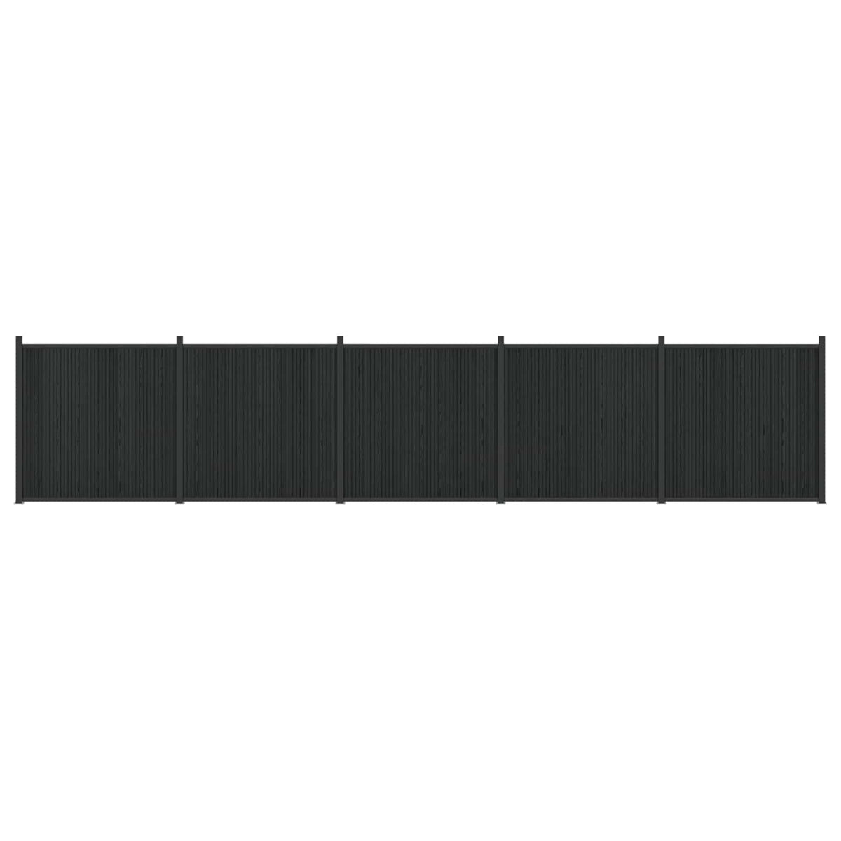 Fence Panel WPC and Aluminium Black 872 x 186 cm