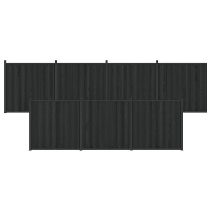 vidaXL Fence Panel 7 pcs 1230 x 186.5 cm WPC and Aluminium Black 2